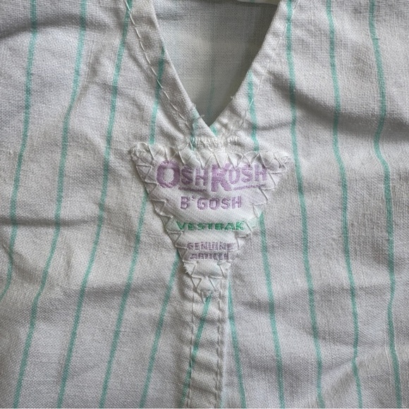 Vintage OshKosh B’Gosh Size 5 Striped Shortalls Kids 80s/90s Nostalgia - Picture 4 of 8